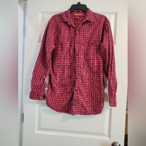 Men's Casual Red Checkered Plaid Shirt